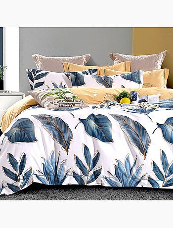Parure housse de couette en polycoton imprimée - Florine