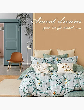 Parure housse de couette en polycoton imprimée - Loucine