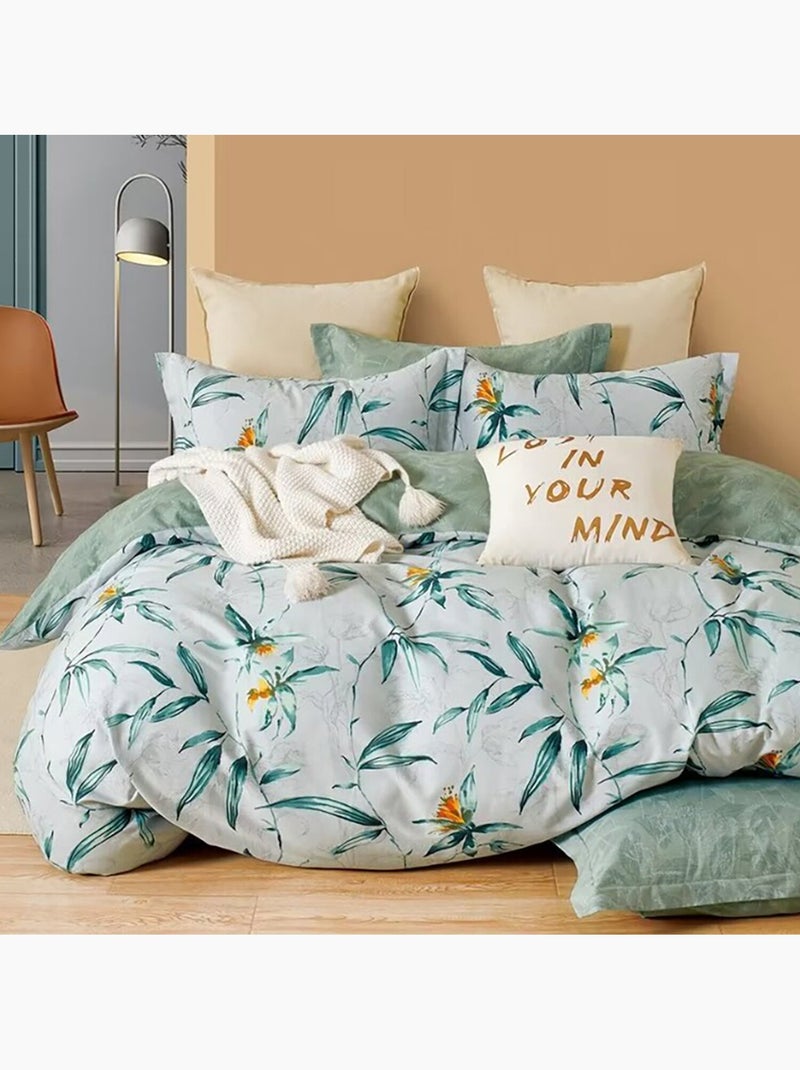 Parure housse de couette en polycoton imprimée - Loucine Multicolore - Kiabi