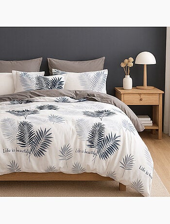 Parure housse de couette en polycoton imprimée - Lygor