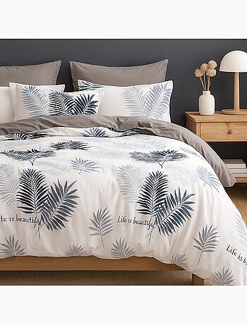 Parure housse de couette en polycoton imprimée - Lygor