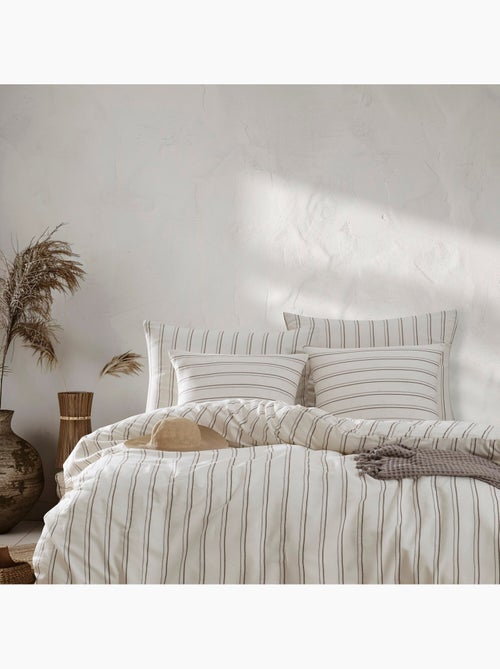 Parure housse de couette en polycoton rayé - Hamilton - Kiabi