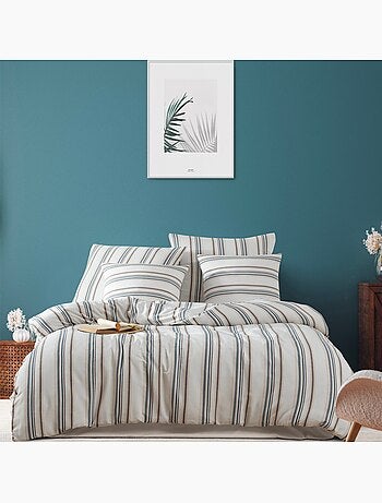 Parure housse de couette en polycoton rayures - Nairobi