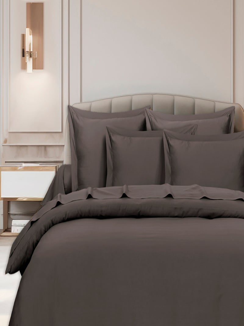 Parure housse de couette  en satin de coton anthracite gris anthracite - Kiabi