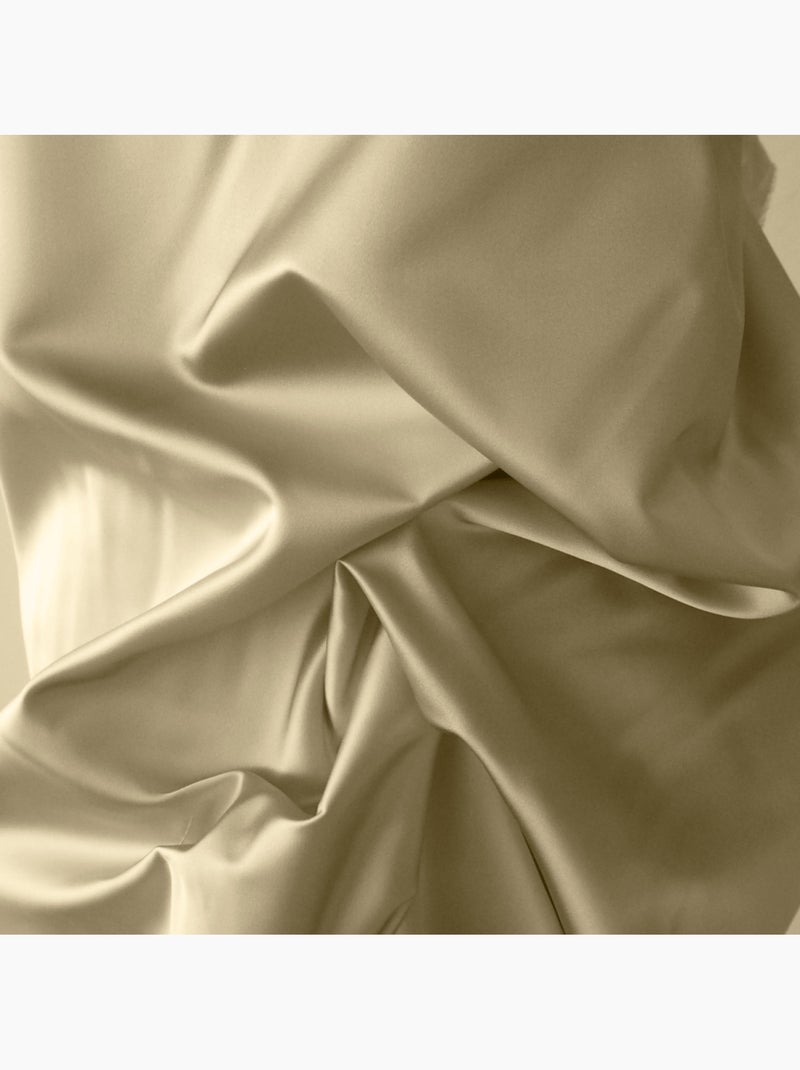 Parure housse de couette  en satin de coton beige Beige - Kiabi