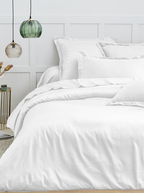 Parure housse de couette en satin de coton blanc - Kiabi Parure housse de couette en satin de coton blanc - Kiabi
