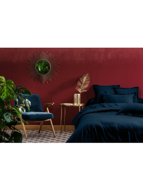 Parure housse de couette en satin de coton bleu - Kiabi Parure housse de couette en satin de coton bleu - Kiabi