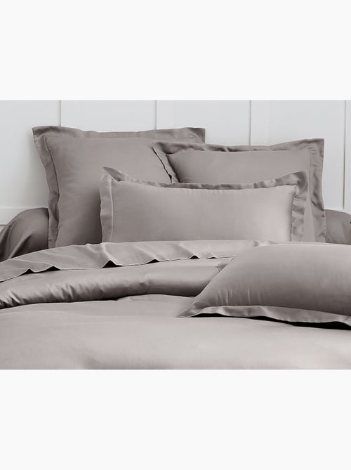 Parure housse de couette en satin de coton gris - Kiabi Parure housse de couette en satin de coton gris - Kiabi
