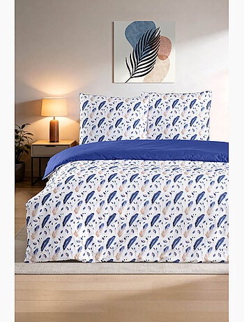 Parure housse de couette et taie(s) d'oreiller coton imprimé