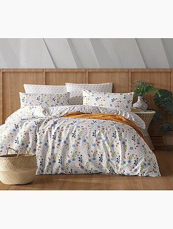 Parure housse de couette et taie(s) d'oreiller coton imprimé