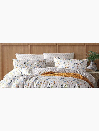 Parure housse de couette et taie(s) d'oreiller coton imprimé