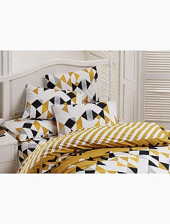 Parure housse de couette et taie(s) d'oreiller coton imprimé