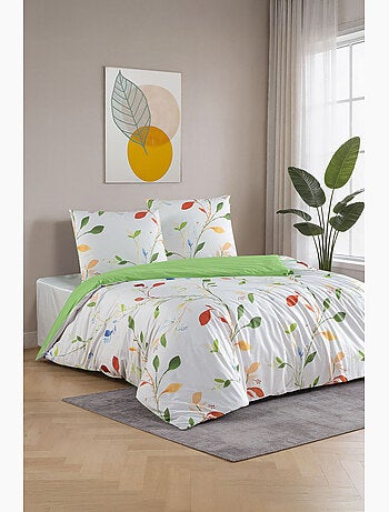 Parure housse de couette et taie(s) d'oreiller coton imprimé