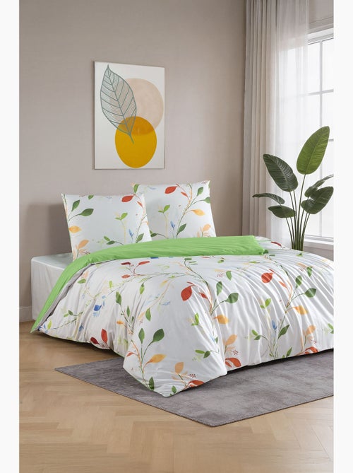 Parure housse de couette et taie(s) d'oreiller coton imprimé - Kiabi