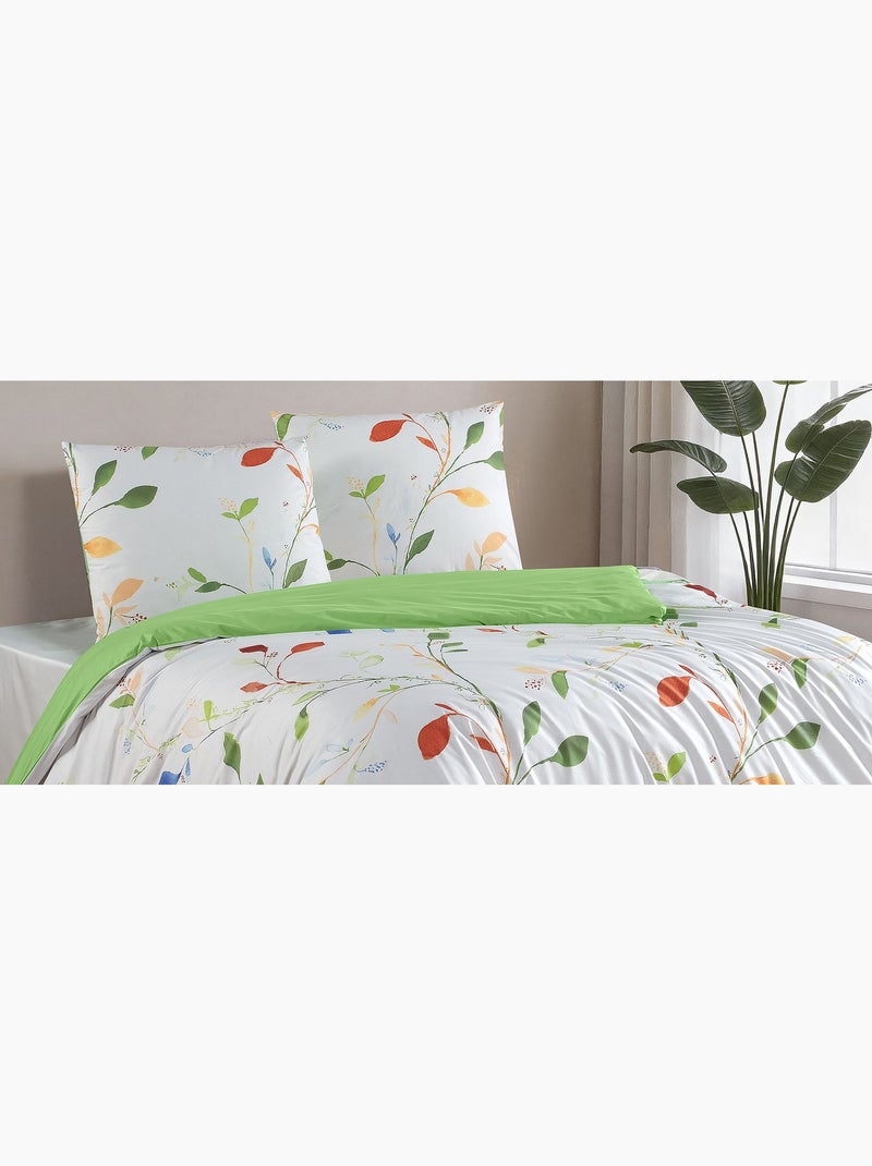 Parure housse de couette et taie(s) d'oreiller coton imprimé Multicolore - Kiabi