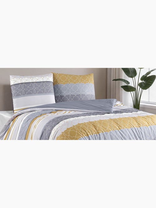 Parure housse de couette et taie(s) d'oreiller coton imprimé - Kiabi