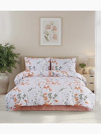Parure housse de couette et taie(s) d'oreiller coton imprimé