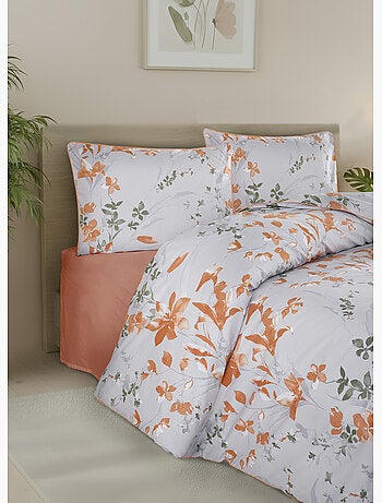 Parure housse de couette et taie(s) d'oreiller coton imprimé