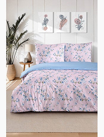 Parure housse de couette et taie(s) d'oreiller coton imprimé