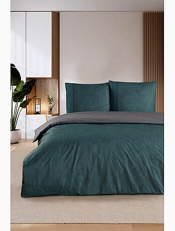 Parure housse de couette et taie(s) d'oreiller coton imprimé