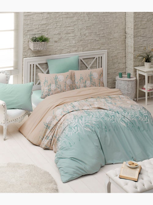 Parure housse de couette et taie(s) d'oreiller coton imprimé - Kiabi