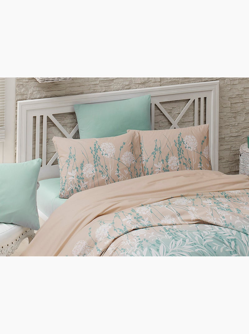 Parure housse de couette et taie(s) d'oreiller coton imprimé Vert - Kiabi