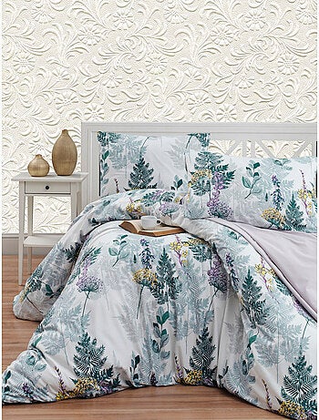 Parure housse de couette et taie(s) d'oreiller coton imprimé