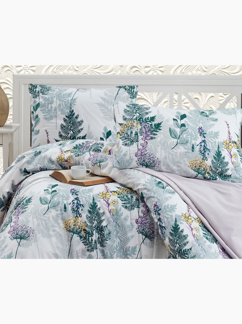 Parure housse de couette et taie(s) d'oreiller coton imprimé Vert - Kiabi