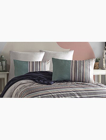 Parure housse de couette et taie(s) d'oreiller coton imprimé