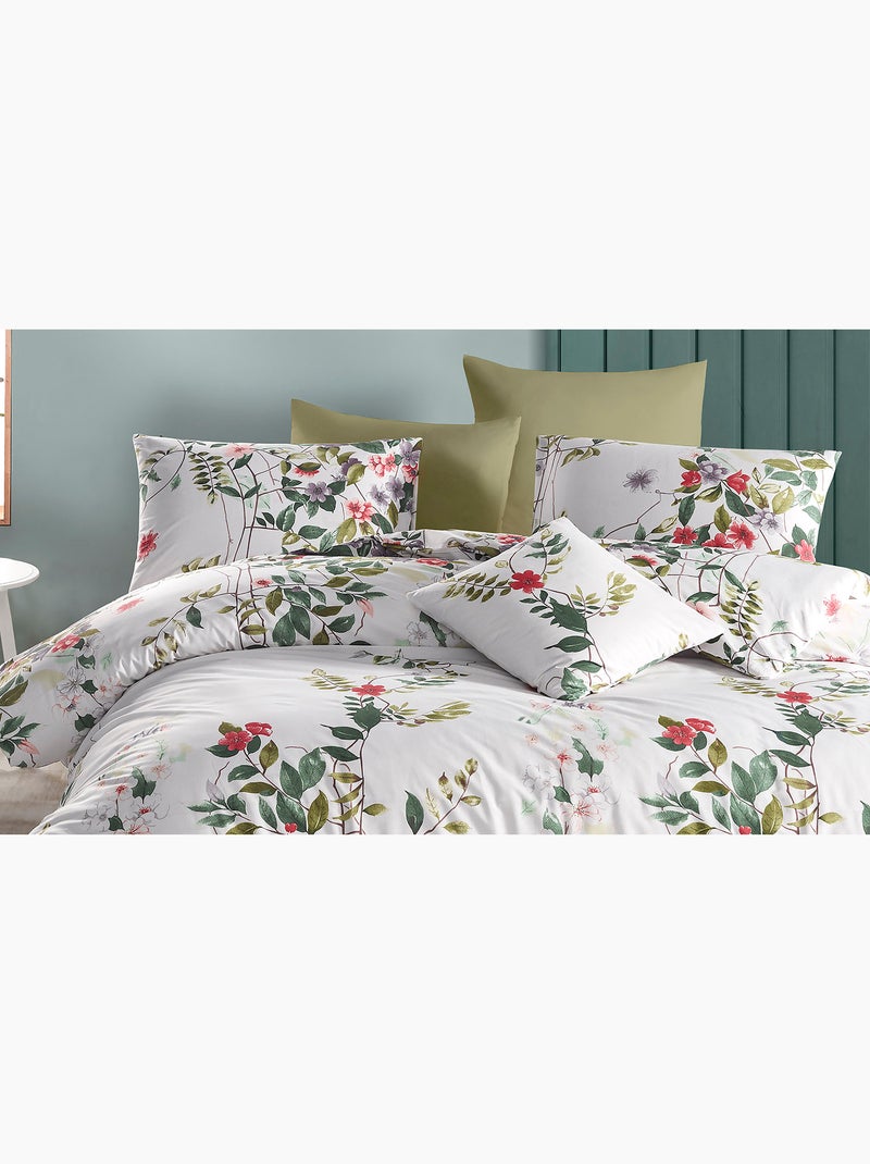 Parure housse de couette et taie(s) d'oreiller coton imprimé Vert - Kiabi