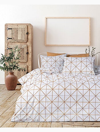 Parure housse de couette et taie(s) oreiller 100% Coton