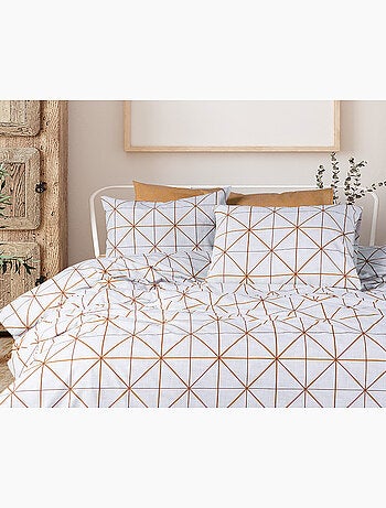Parure housse de couette et taie(s) oreiller 100% Coton