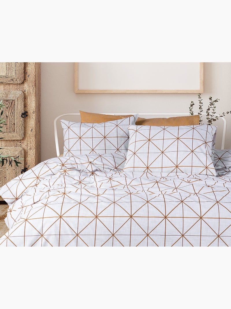 Parure housse de couette et taie(s) oreiller 100% Coton Ambre - Kiabi