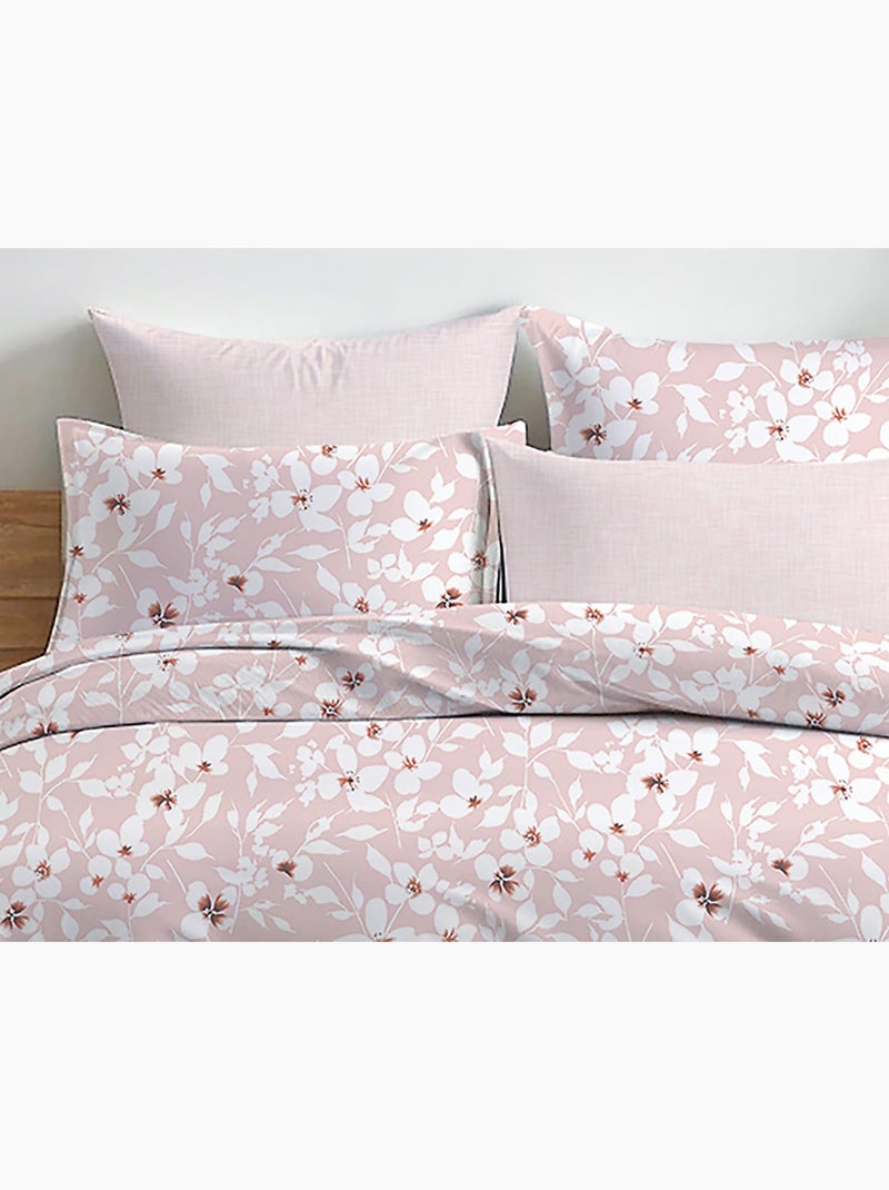 Parure housse de couette et taie(s) oreiller 100% Coton Rose - Kiabi