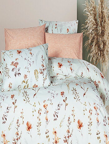 Parure housse de couette et taie(s) oreiller 100% Coton