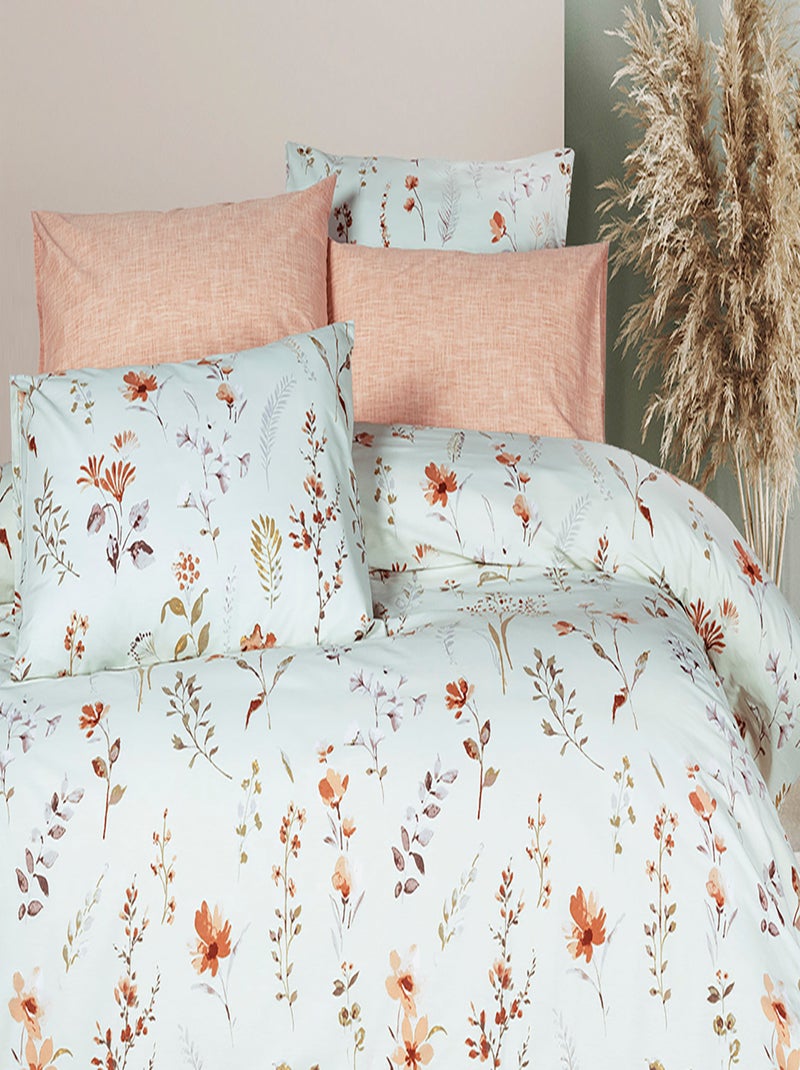 Parure housse de couette et taie(s) oreiller 100% Coton Vert - Kiabi