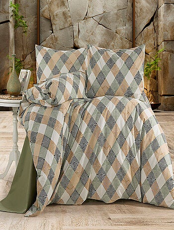 Parure housse de couette et taie(s) oreiller 100% Coton