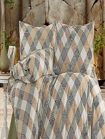 Parure housse de couette et taie(s) oreiller 100% Coton
