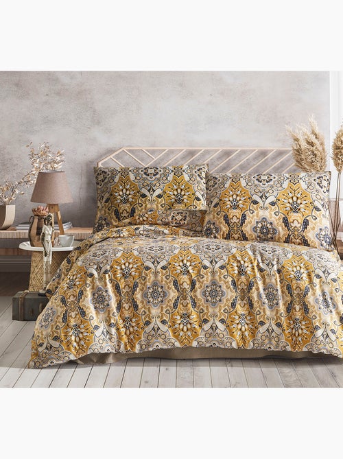 Parure housse de couette et taie(s) oreiller 100% Satin de Coton - Kiabi Parure housse de couette et taie(s) oreiller 100% Satin de Coton - Kiabi