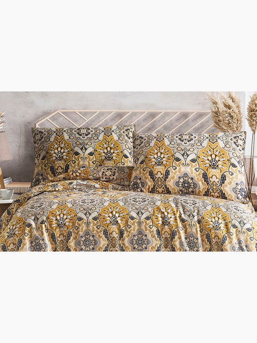 Parure housse de couette et taie(s) oreiller 100% Satin de Coton - Kiabi Parure housse de couette et taie(s) oreiller 100% Satin de Coton - Kiabi