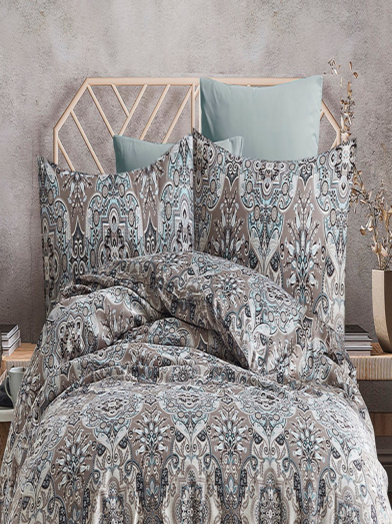 Parure housse de couette et taie(s) oreiller 100% Satin de Coton Beige - Kiabi