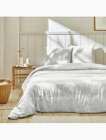 Parure housse de couette 100 % gaze de coton ozen