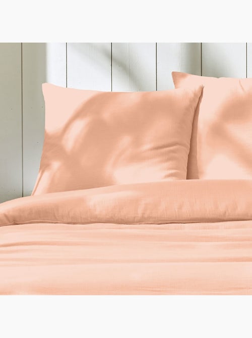 Parure housse de couette gaze de coton blanc - Kiabi