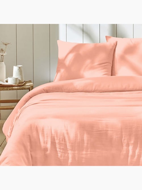 Parure housse de couette gaze de coton blanc - Kiabi