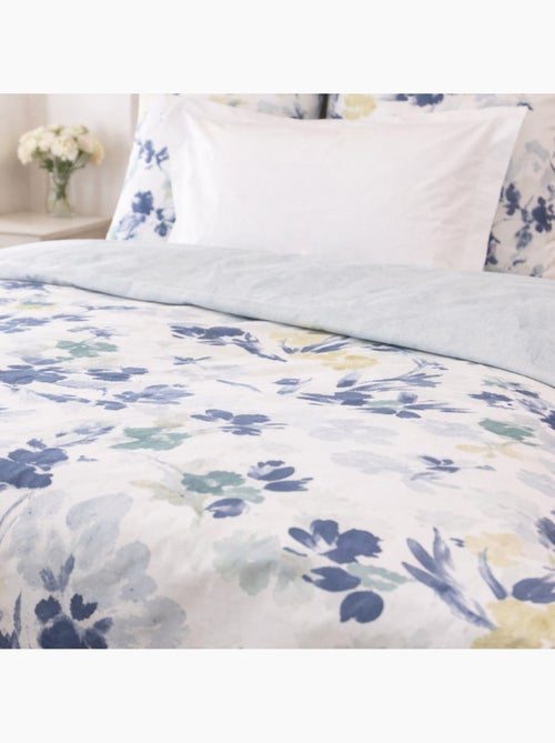 Parure housse de couette imprimés coton réversible FLORALE - Kiabi