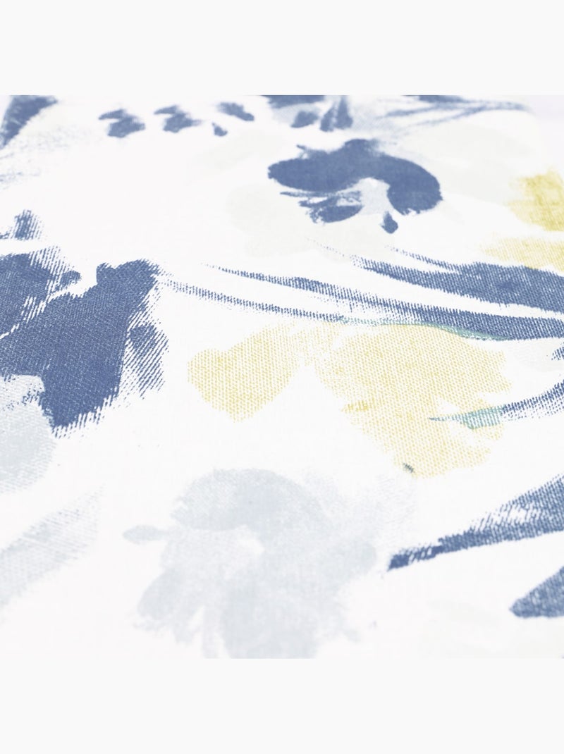 Parure housse de couette imprimés coton réversible FLORALE Bleu - Kiabi