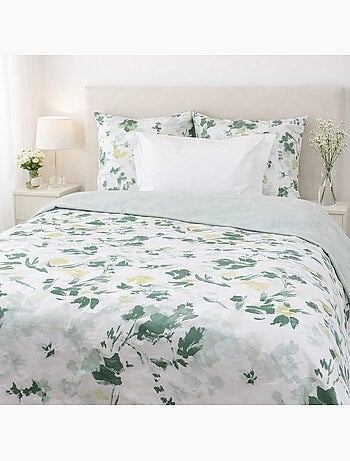 Parure housse de couette imprimés coton réversible FLORALE