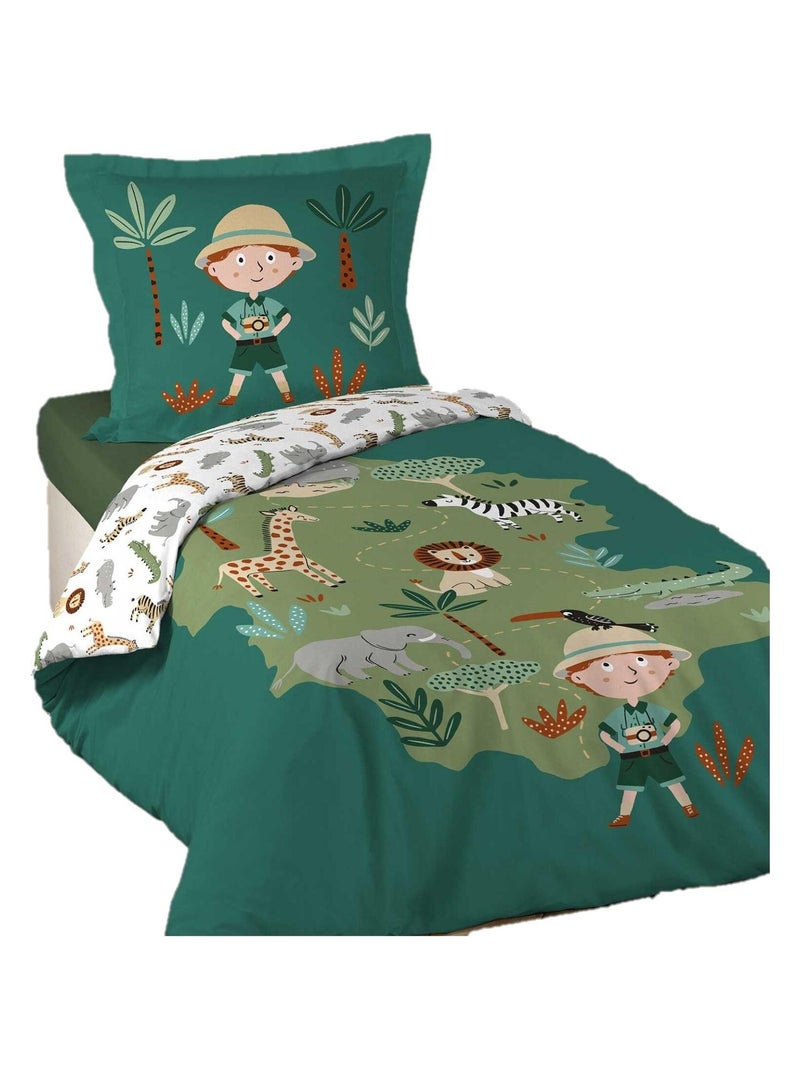 Parure Housse de couette Intrepide Explorateur Vert - Kiabi