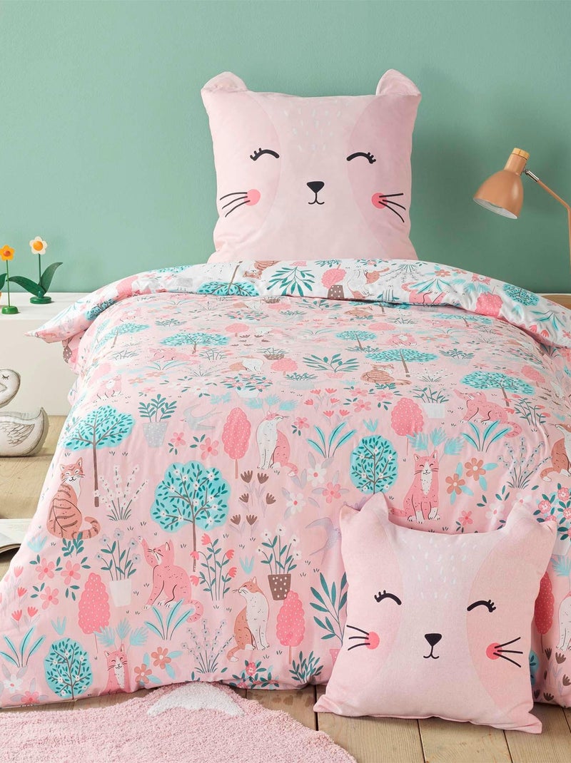 Parure housse de couette Les Chatons Rose - Kiabi