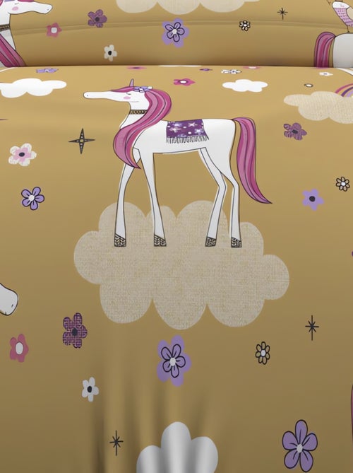 Parure housse de couette LICORNES, 100% coton 57 fils/cm2, par Soleil d'Ocr avec 1 taie d'oreiller - Kiabi